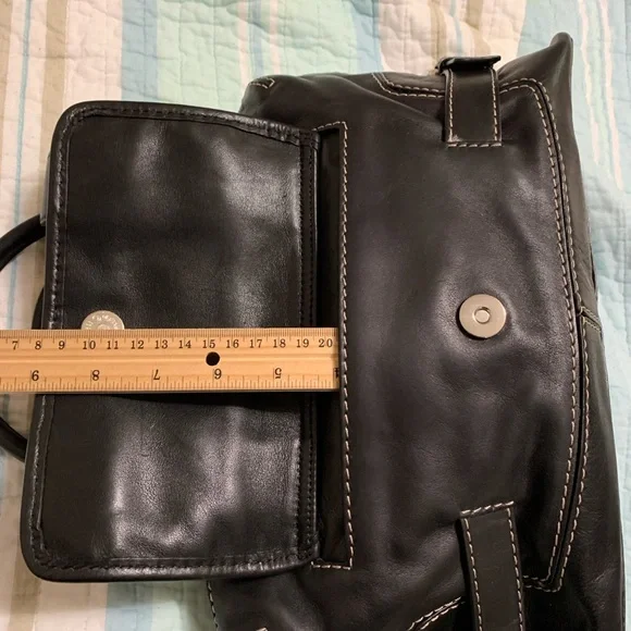 Michael Kors❤️🎁classic📌rare beautiful vintage📌Black Leather satchel - Picture 13 of 16